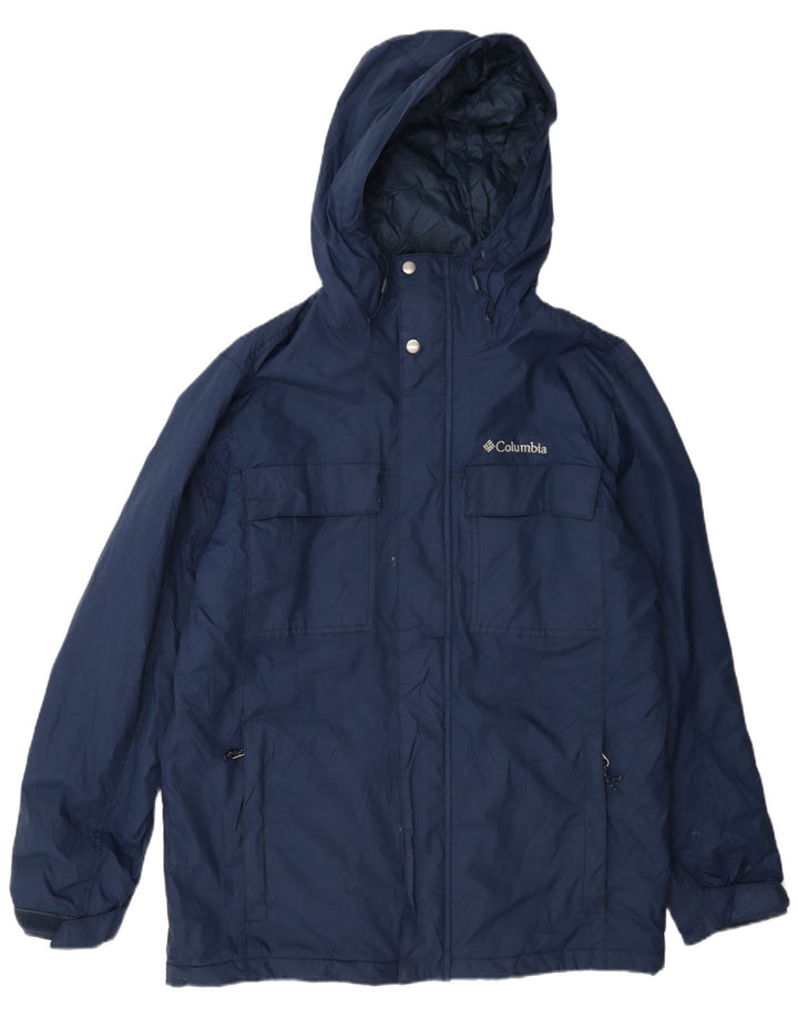 Jachetă de ploaie Columbia pentru bărbați cu glugă UK 38 Medium Navy Blue Marine