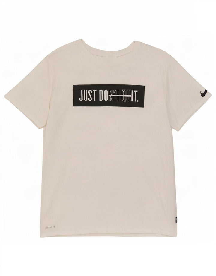 Tricou grafic Nike pentru bărbați, cu croială atletică, poliester mediu alb