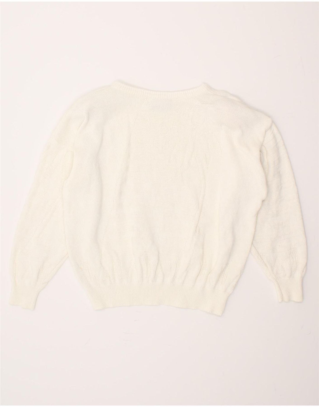 VINTAGE Womens Oversized Boat Neck Jumper Sweater EU 40 Medium White Vintage Vintage and Second-Hand Vintage from Messina Hembry 