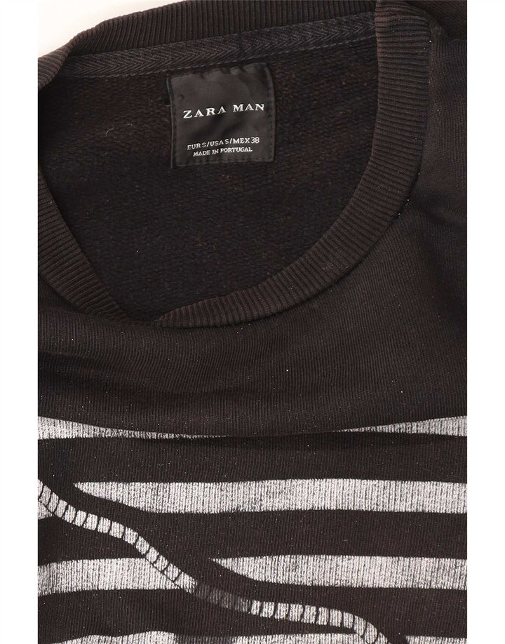 Pulover cu grafic pentru bărbați Zara Mic Negru