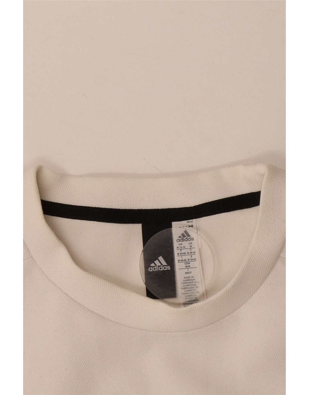 Pulover de hanorac grafic Adidas pentru femei UK 12/14 Bumbac alb mediu