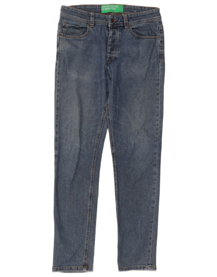 Blugi slim pentru bărbați Benetton W31 L30 Bumbac albastru