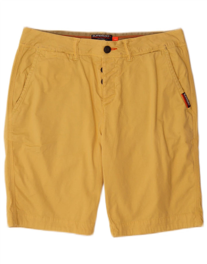 Pantaloni scurti chino pentru bărbați Superdry W33, bumbac galben mare