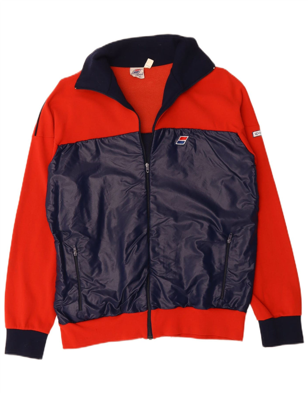 Jachetă de trening pentru bărbați VINTAGE UK 40, roșu mediu, poliamidă color bloc