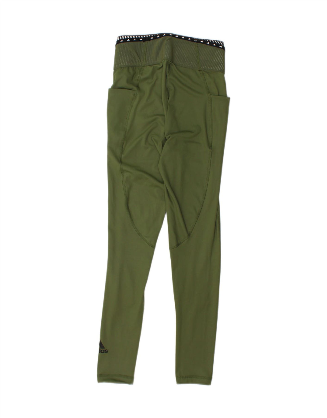 ADIDAS Womens Graphic Leggings UK 4/6 XS  Green Polyester Vintage Adidas and Second-Hand Adidas from Messina Hembry 