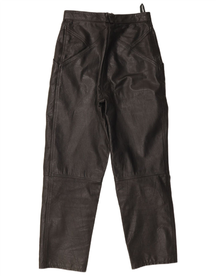 Pantaloni din piele vintage pentru femei W28 L30 negri