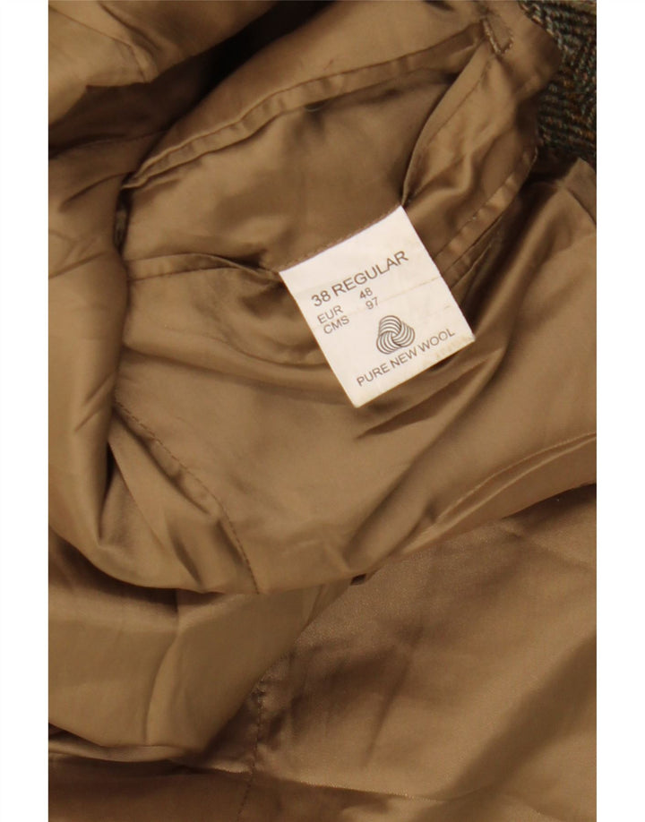 Jachetă vintage pentru bărbați cu 3 nasturi, UK 38, maro mediu, în oase