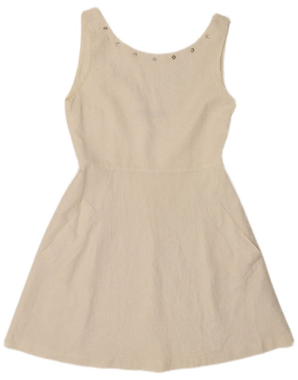 Rochie A-Line fără mâneci Zara pentru femei UK 12 Medium White Viscose