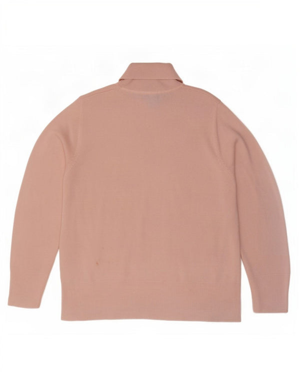 Pulover pentru femei Marks & Spencer cu gât rulat, UK 18 XL, roz acrilic