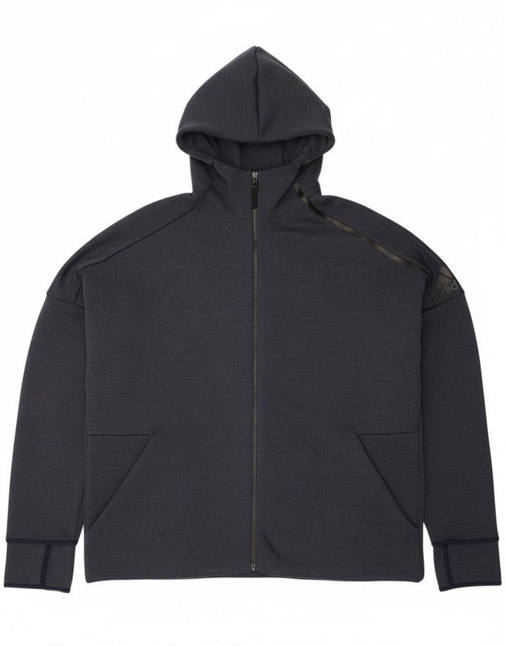 Pulover Adidas pentru bărbați, cu fermoar, 2XL, poliester bleumarin