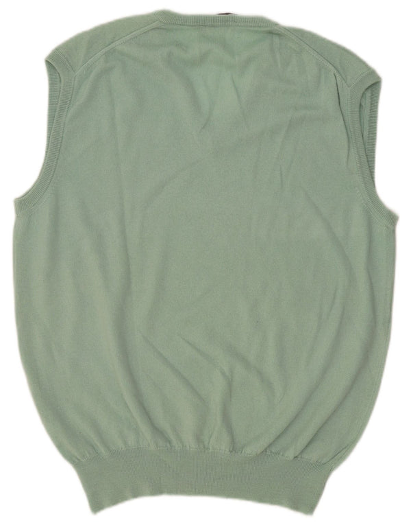 Cacharel Mens Vest Tank Top Mare Lână Virgină Verde