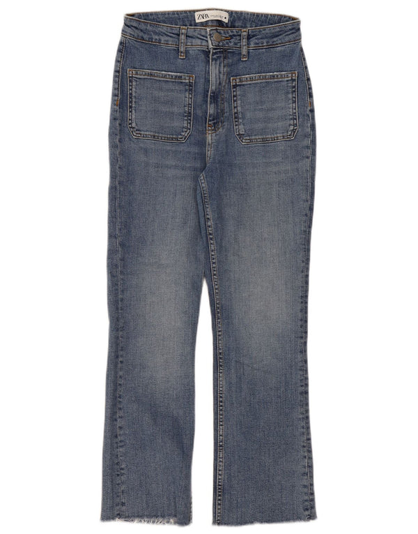 Blugi Drepți Femei Zara EU 36 XS W26 L26 Albastru Bumbac