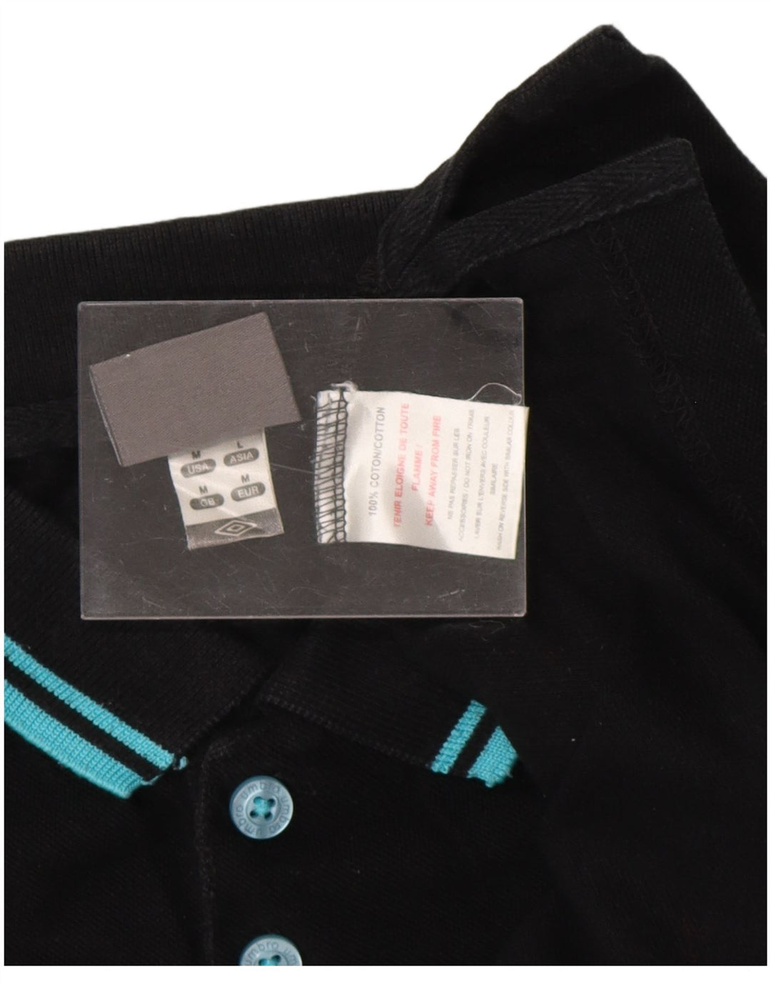 UMBRO Tricou Polo pentru bărbați, bumbac mediu negru