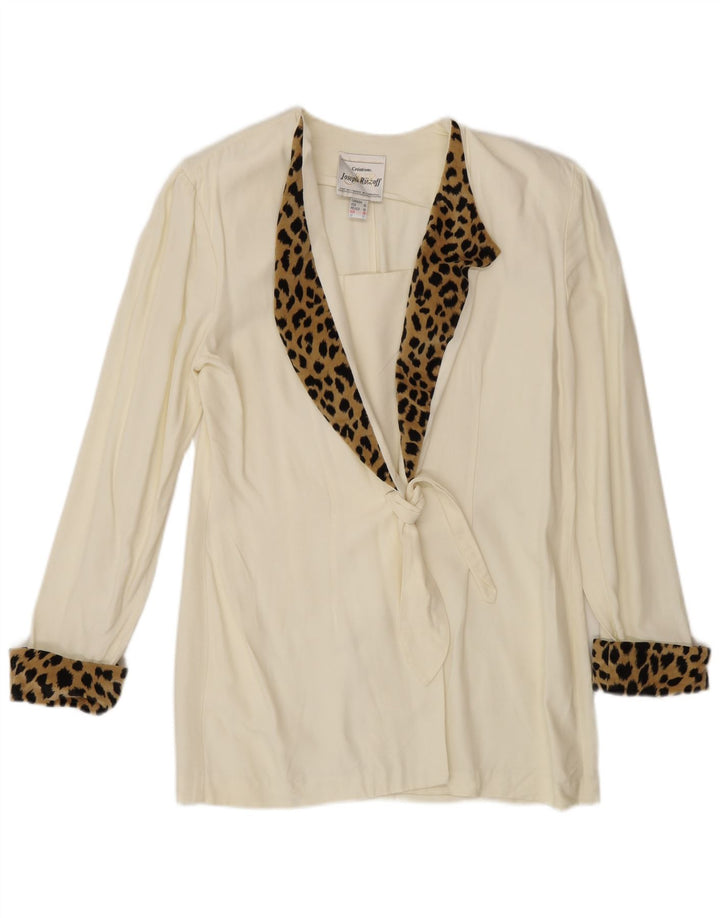 Joseph Ribkoff Jachetă Blazer pentru Femei UK 12 Medium Alb Imprimat Animal