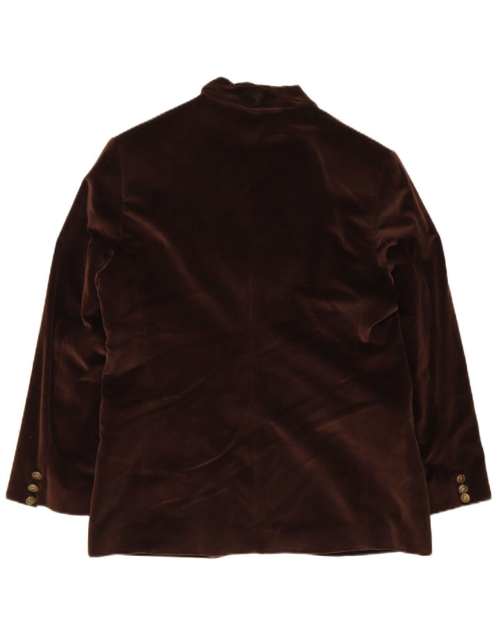 Blazer Vintage pentru femei din catifea cu 3 nasturi EU 44 XL Lână maro