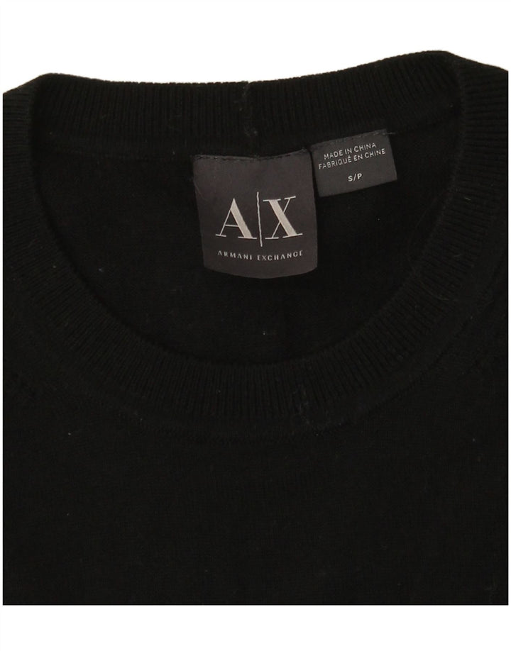 ARMANI EXCHANGE Pulover pentru bărbați cu decolteu rotund UK 10 Mic Negru