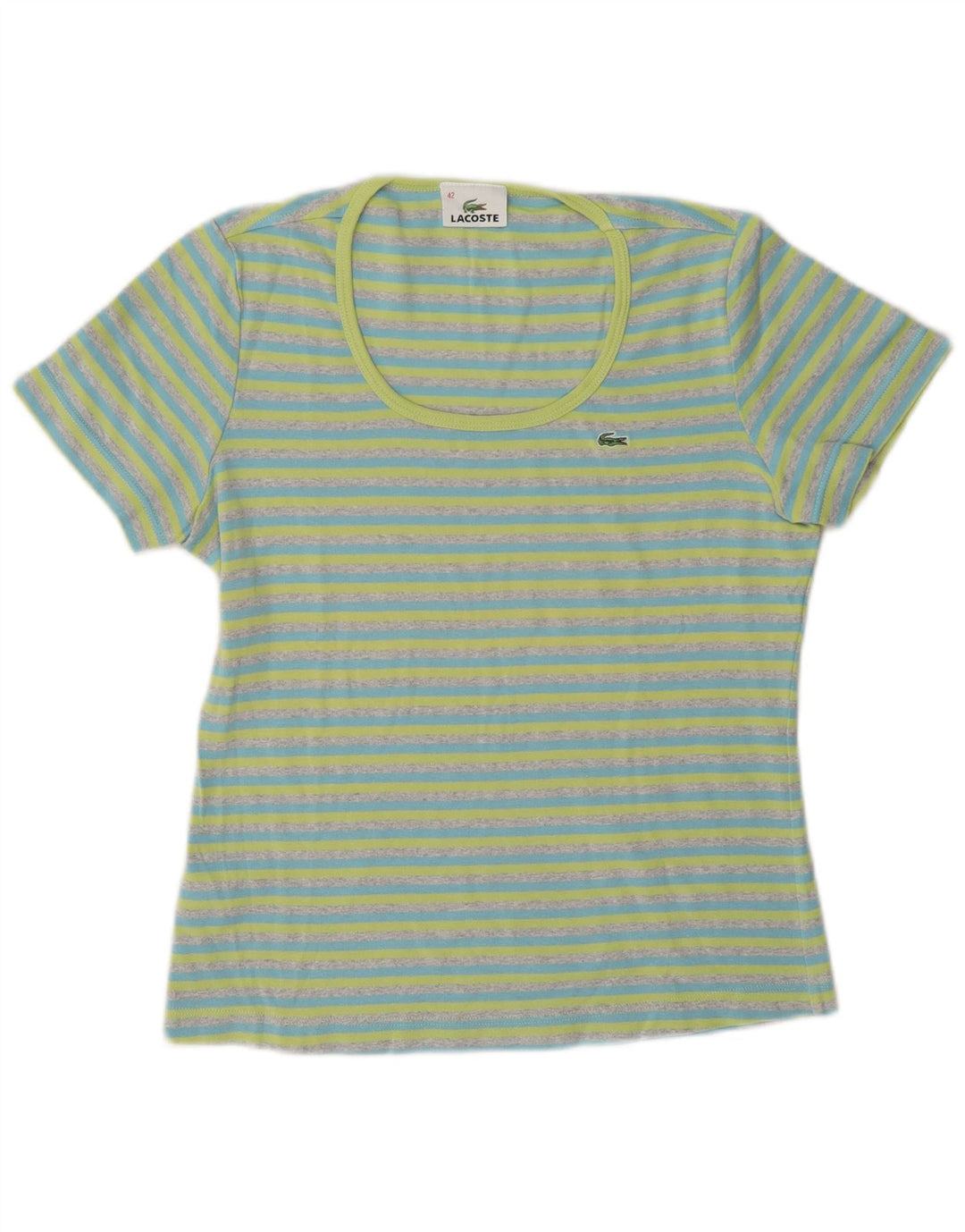 Tricou pentru femei Lacoste Top Marimea 42 Bumbac cu dungi albastre mari