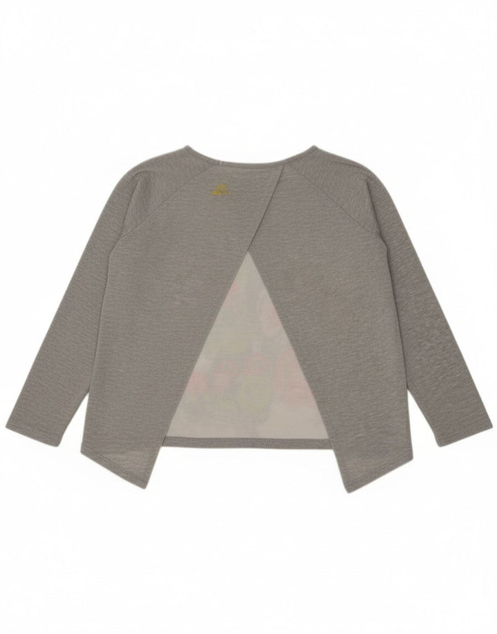 Desigual Womens Boat Neck Jumper Sweater UK 14 Medium Grey Floral