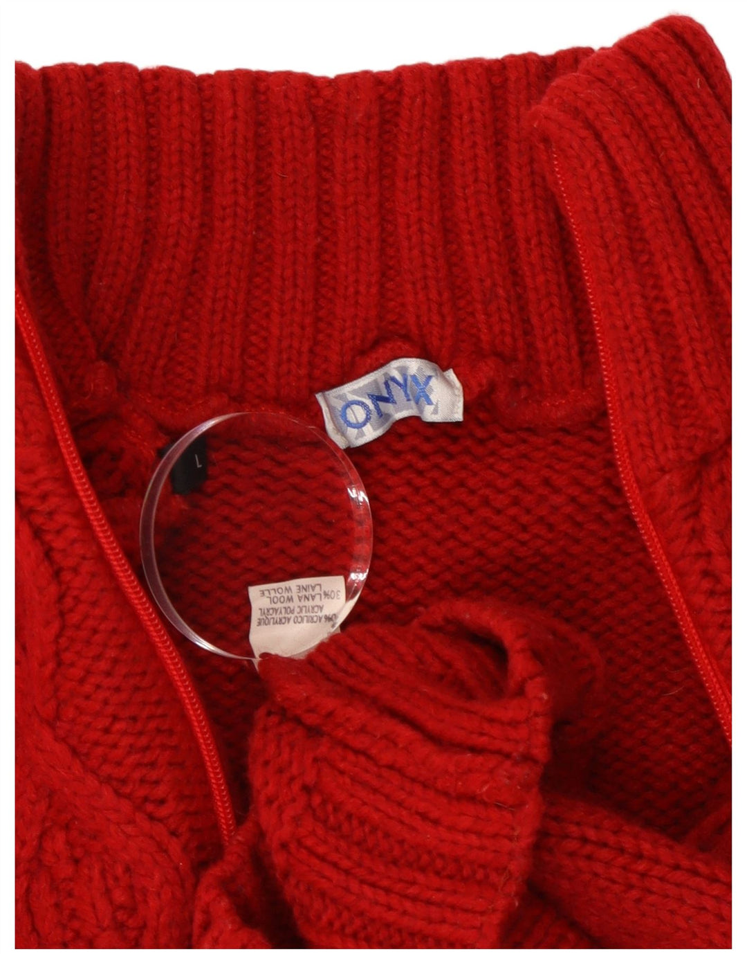 Pulover cardigan pentru femei Onyx UK 14 mare roșu acrilic