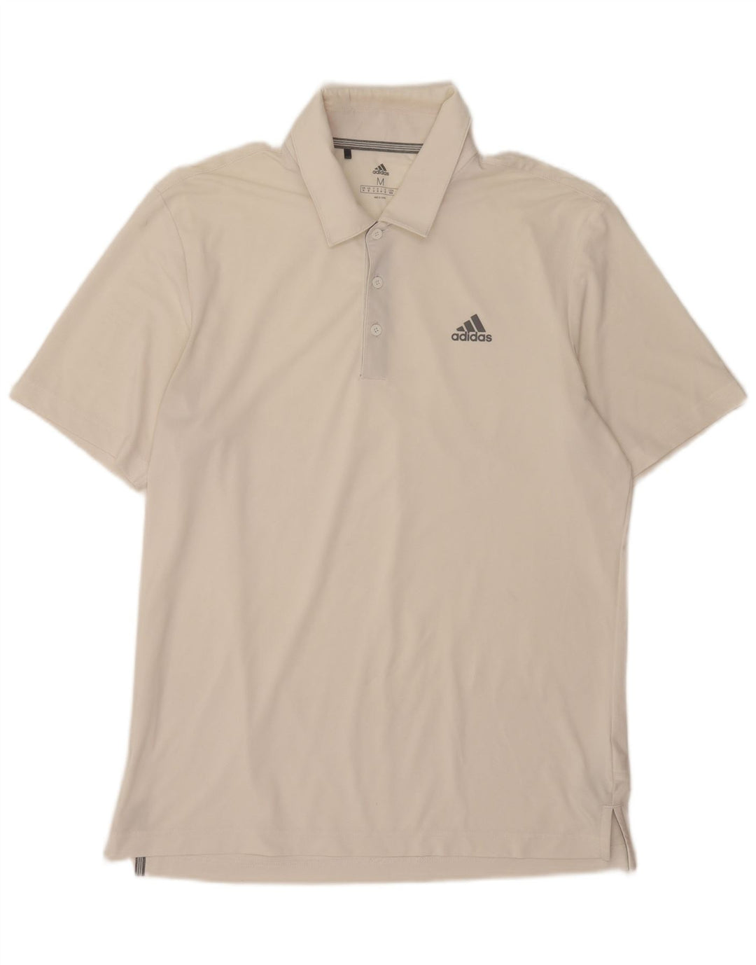 Tricou polo Adidas pentru bărbați, poliester alb mediu