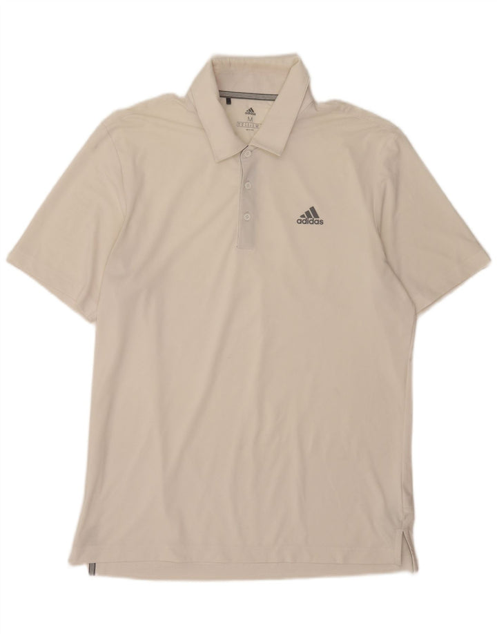 Tricou polo Adidas pentru bărbați, poliester alb mediu