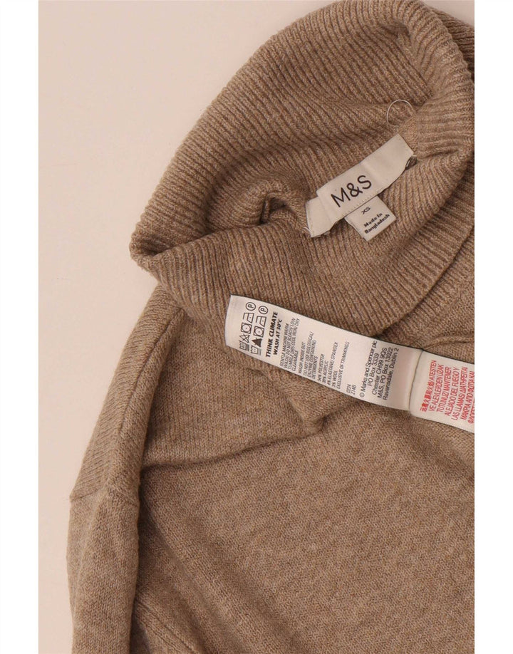 Marks & Spencer Pulover supradimensionat pentru femei cu gât rulat UK 6 XS Bej