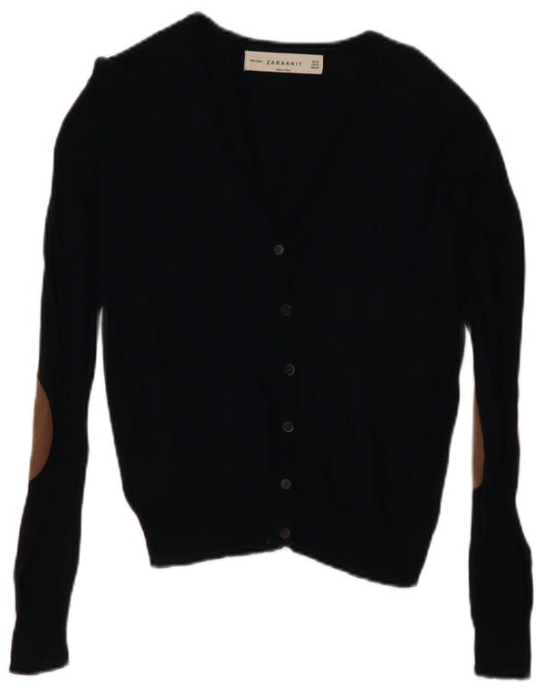 Pulover Cardigan pentru Damă Zara UK 12 Medium Bleumarin Bumbac