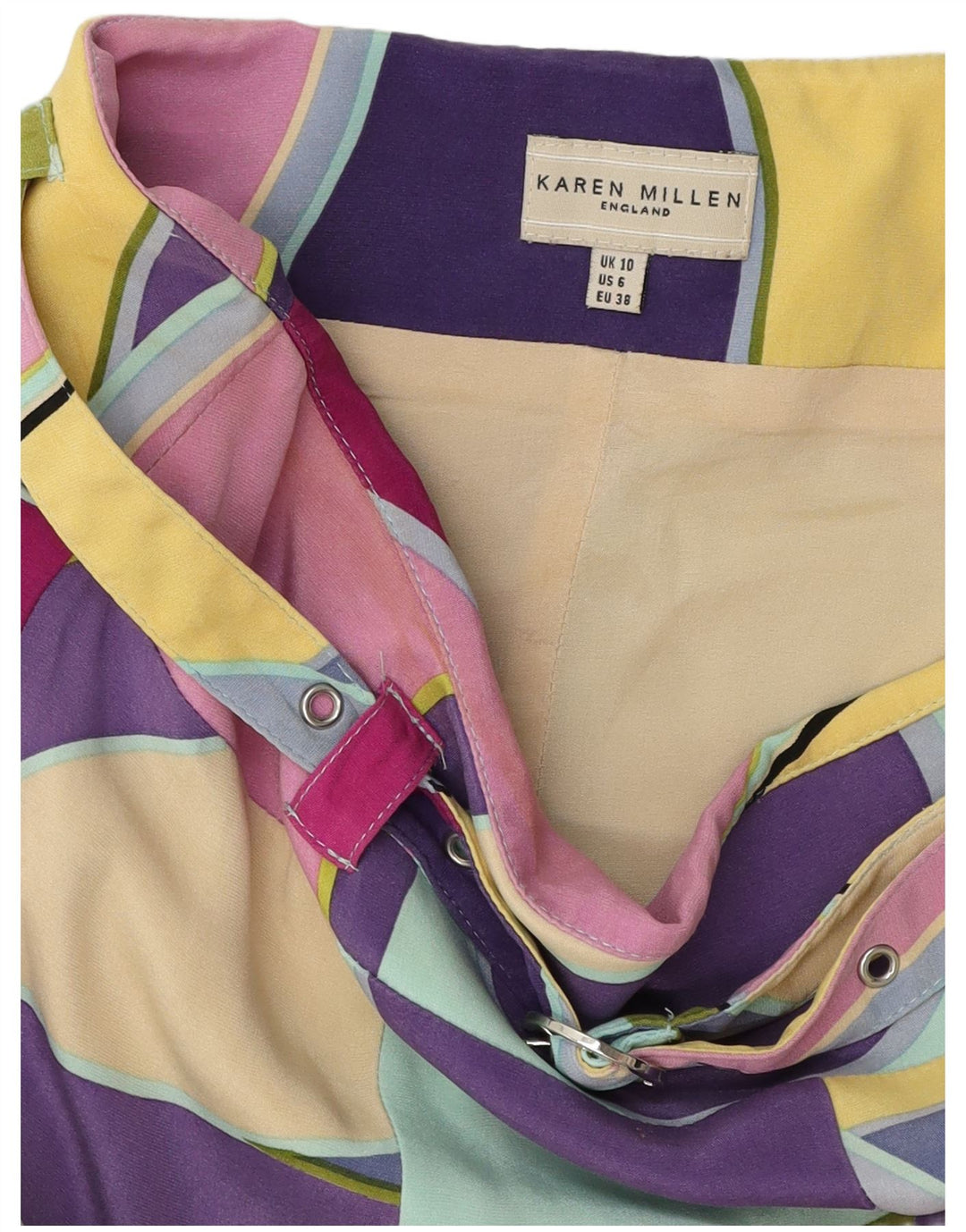 KAREN MILLEN Fustă A-Line pentru femei UK 10 Small W30 Multicolor Geometric