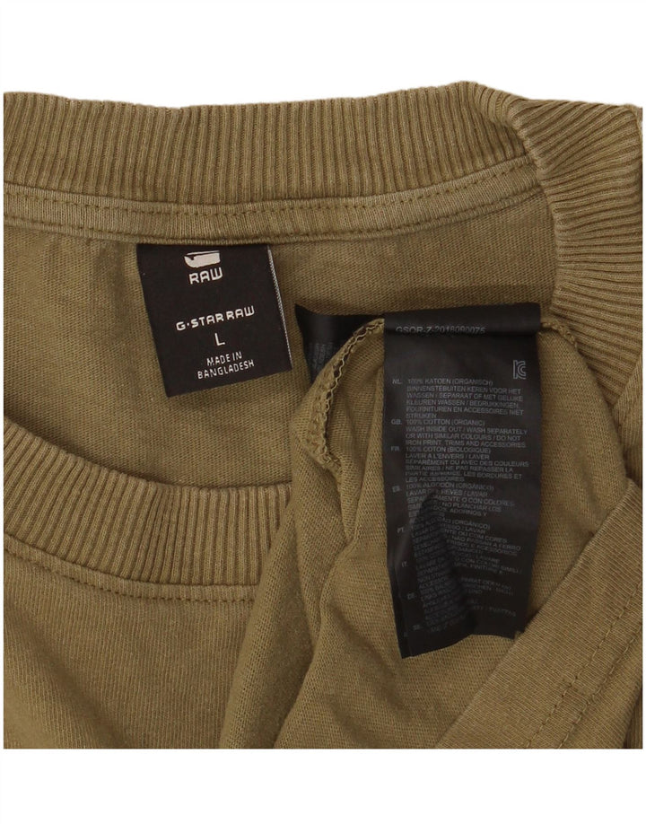 Tricou pentru bărbați G-Star Top mare din bumbac kaki
