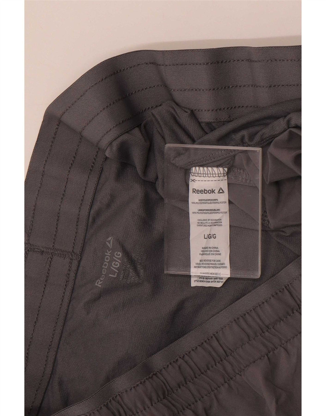 Pantaloni scurți sport grafic Reebok pentru bărbați, mari, gri din poliester