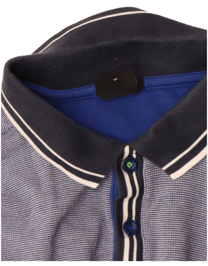 Cămașă polo Hugo Boss pentru bărbați, cu formă normală, din bumbac cu dungi albastre medii