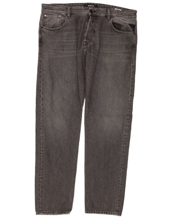 Replay Tinmar Tapered Jeans pentru bărbați W38 L32 bumbac gri