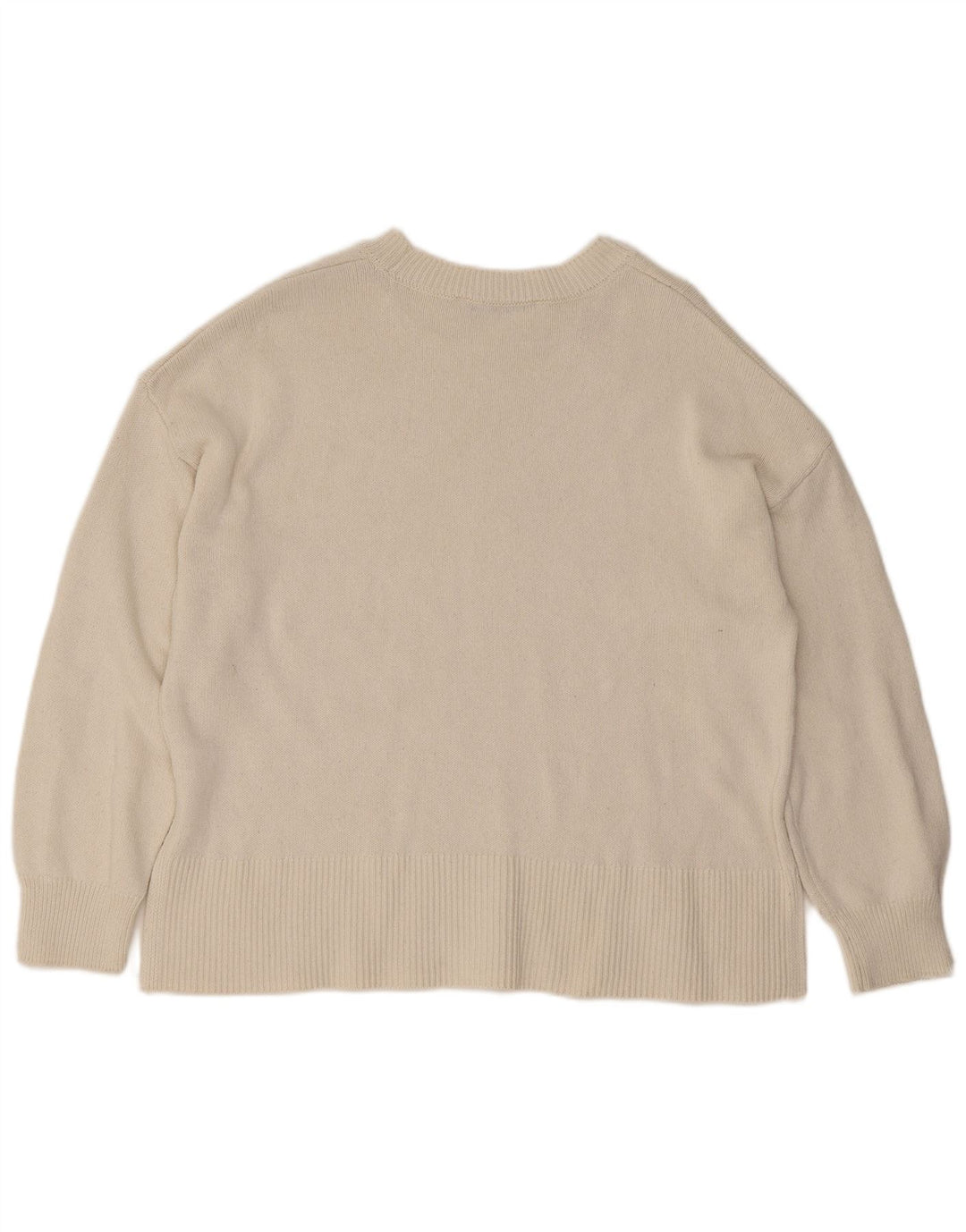 Pulover de damă Zara supradimensionat cu gât de barcă UK 14 Medium Off White