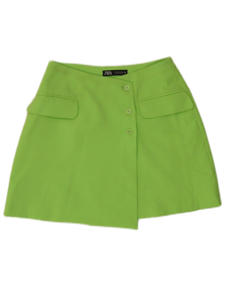 Fusta asimetrică pentru femei Zara Medium W28 Poliester verde