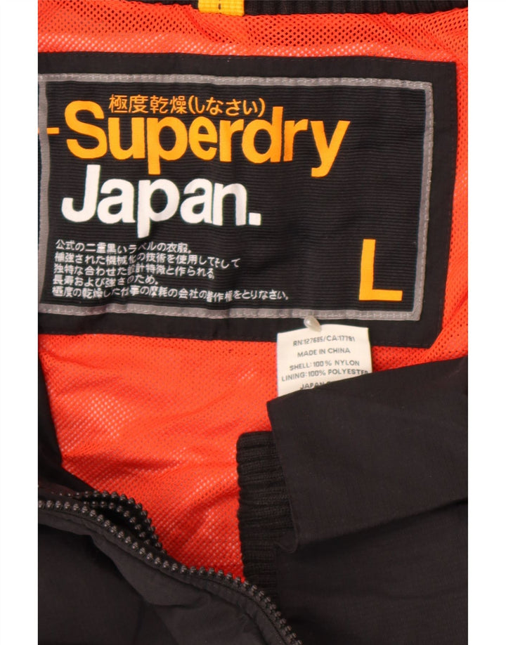 Jachetă de ploaie Superdry pentru femei UK 16, mare, negru, nailon
