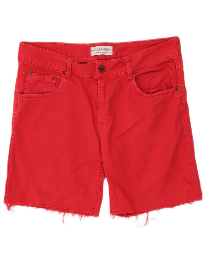 Pantaloni scurți din denim pentru bărbați Zara EU 40 Medium W31 Roșu