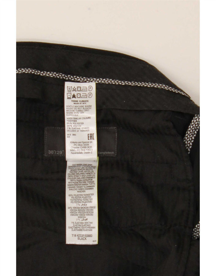 Marks & Spencer Pantaloni subțiri pentru bărbați L38 L29 Poliester negru