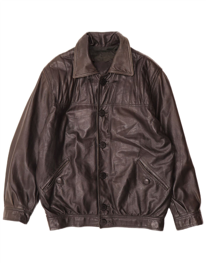 Jachetă de piele pentru bărbați VINTAGE UK 40, mare, neagră