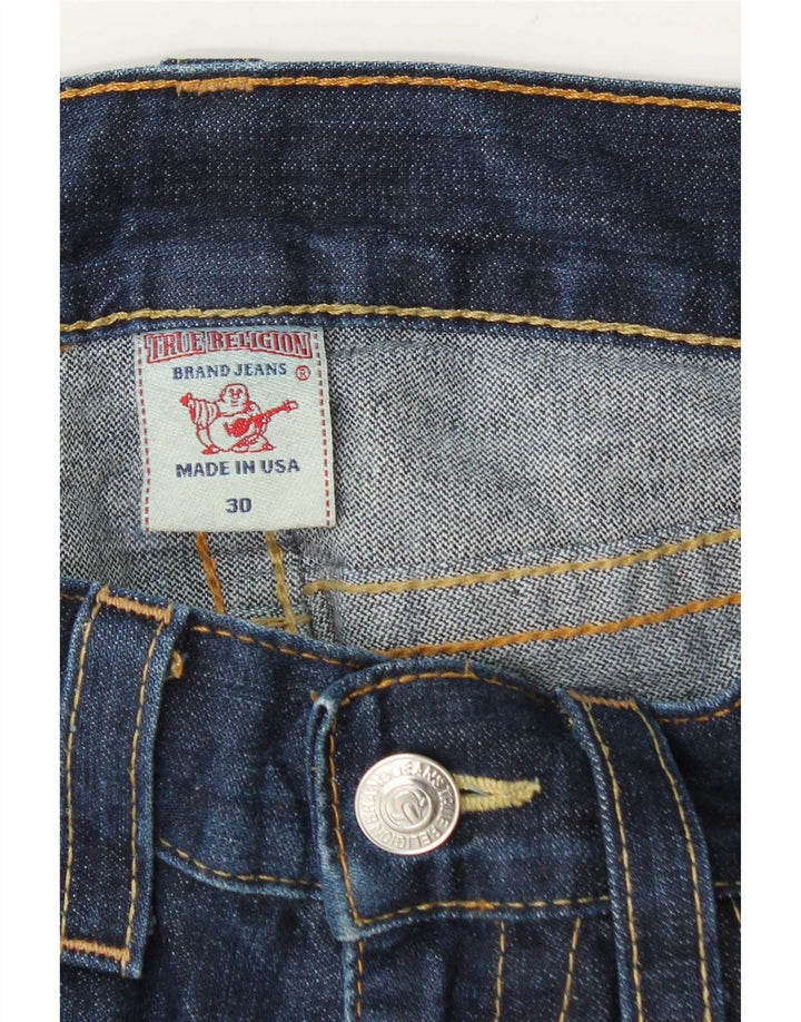 Blugi drepti pentru bărbați True Religion L30 L31 Bumbac albastru