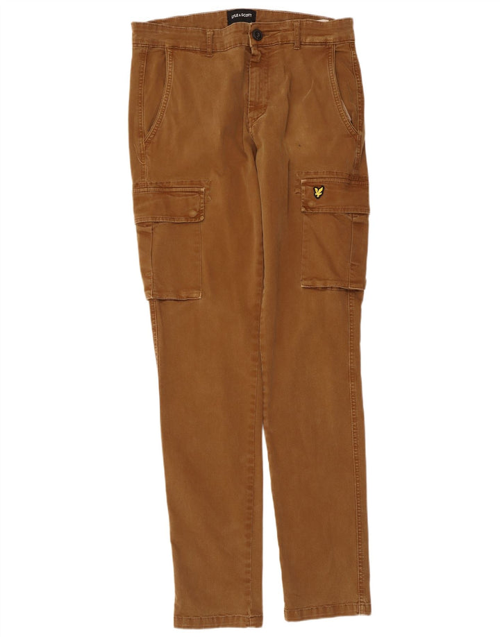 Pantaloni cargo slim pentru bărbați Lyle & Scott L32 L33 bumbac maro