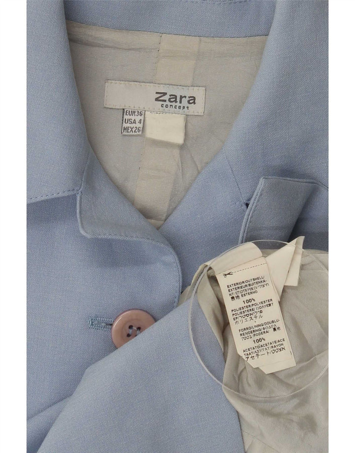 Jachetă pentru femei Zara cu 5 nasturi EU 36 XS Albastru Poliester