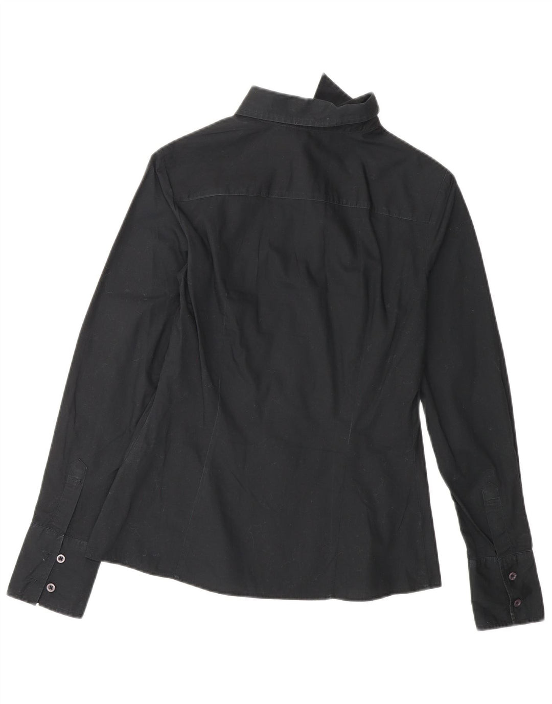 BENETTON Womens Shirt UK 10 Small Black Cotton