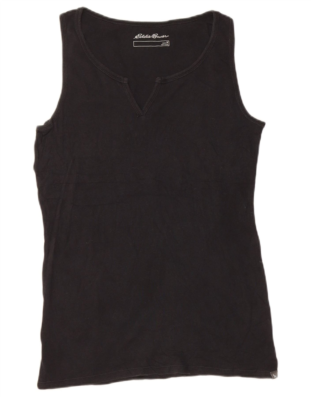 Vest Top pentru femei Eddie Bauer UK 12 Medium Black Bumbac