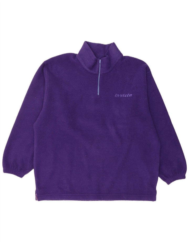 Pulover pentru bărbați Invicta, cu fermoar și gât, cu o formă lejeră, poliester violet mediu