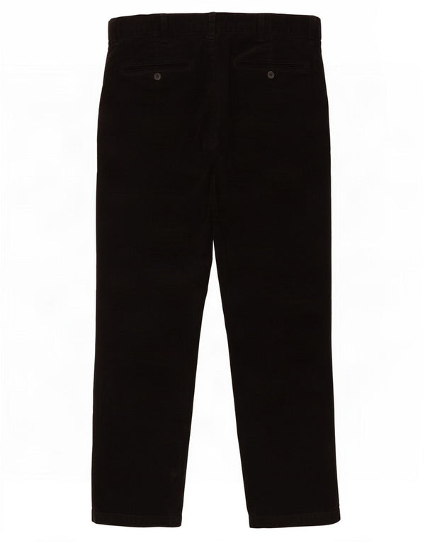 Pantaloni pentru bărbați Marks & Spencer, cu ajustare normală, din velur, L36 L29, bumbac negru