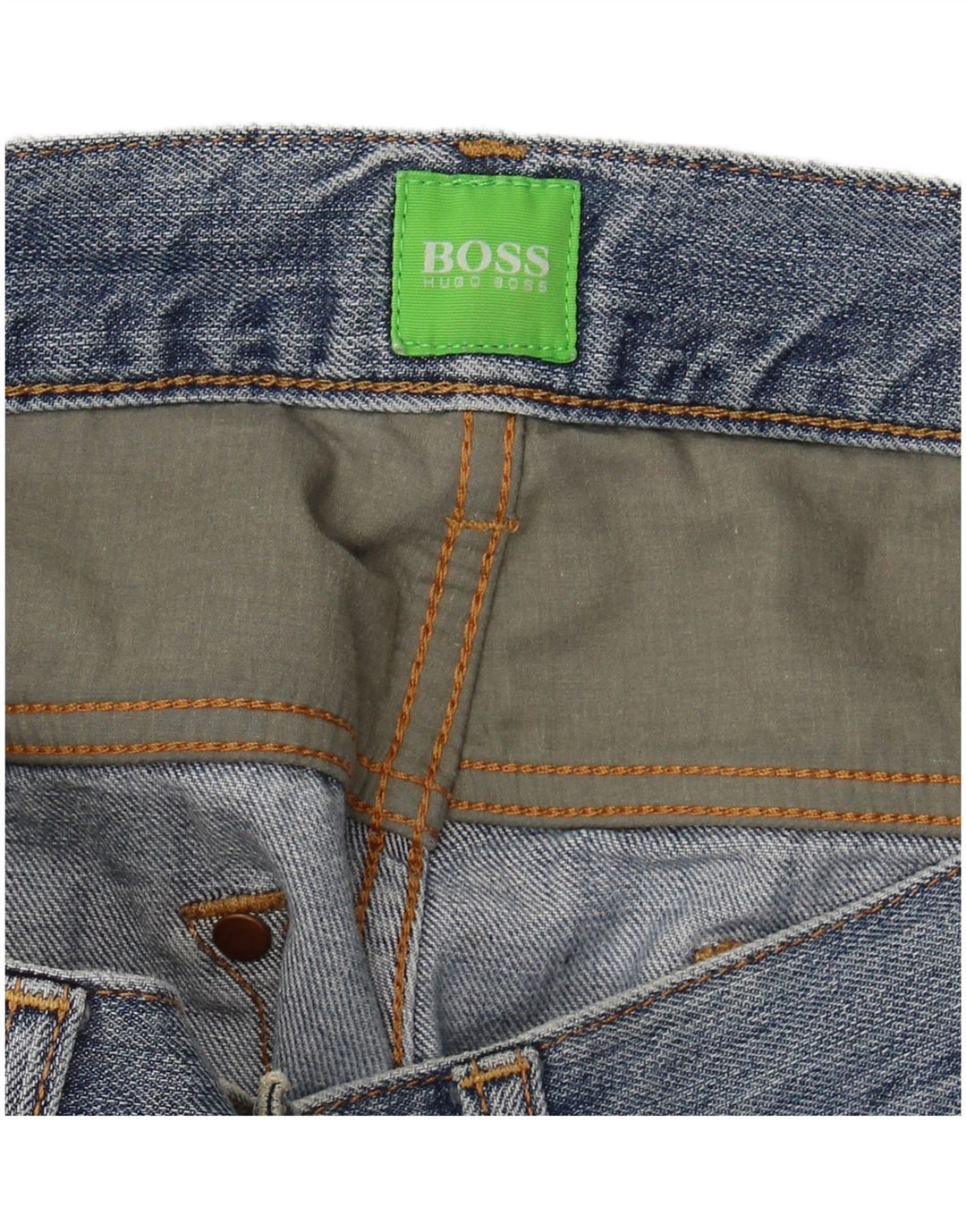 Pantaloni scurți din denim învechit pentru bărbați HUGO BOSS W36 Large Blue