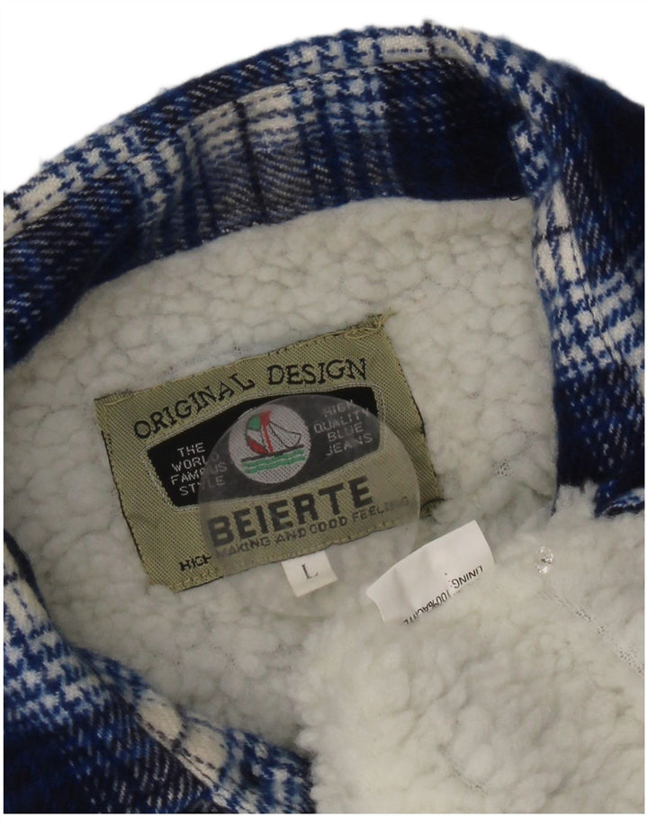 Cămașă de flanel Lumberjack Vintage pentru bărbați, mare, albastru, acrilic