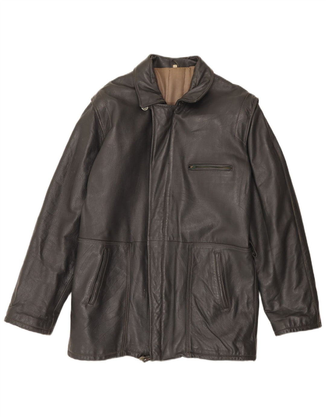 Geaca de piele vintage pentru barbati IT 52 XL din piele gri