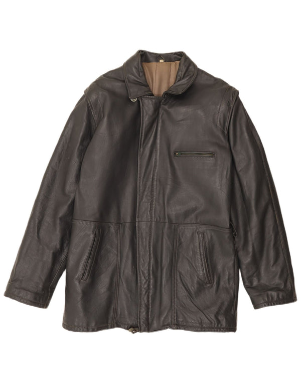 Geaca de piele vintage pentru barbati IT 52 XL din piele gri