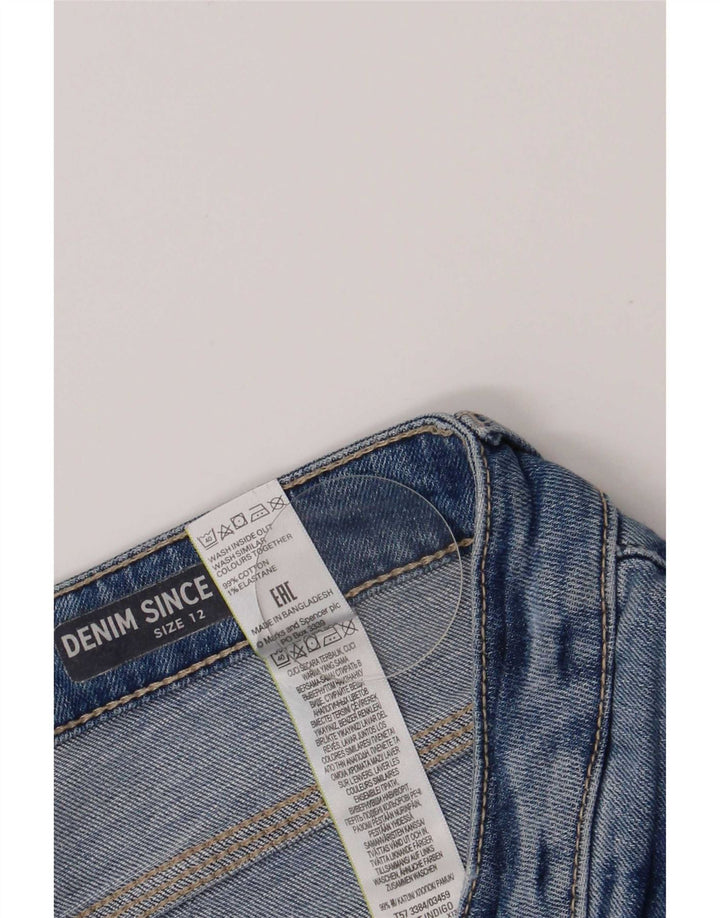 Marks & Spencer Pantaloni scurți din denim învechit pentru femei UK 12 Medium W30 Bumbac albastru